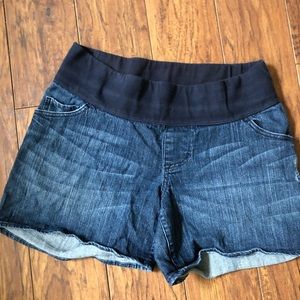 Maternity jean shorts.